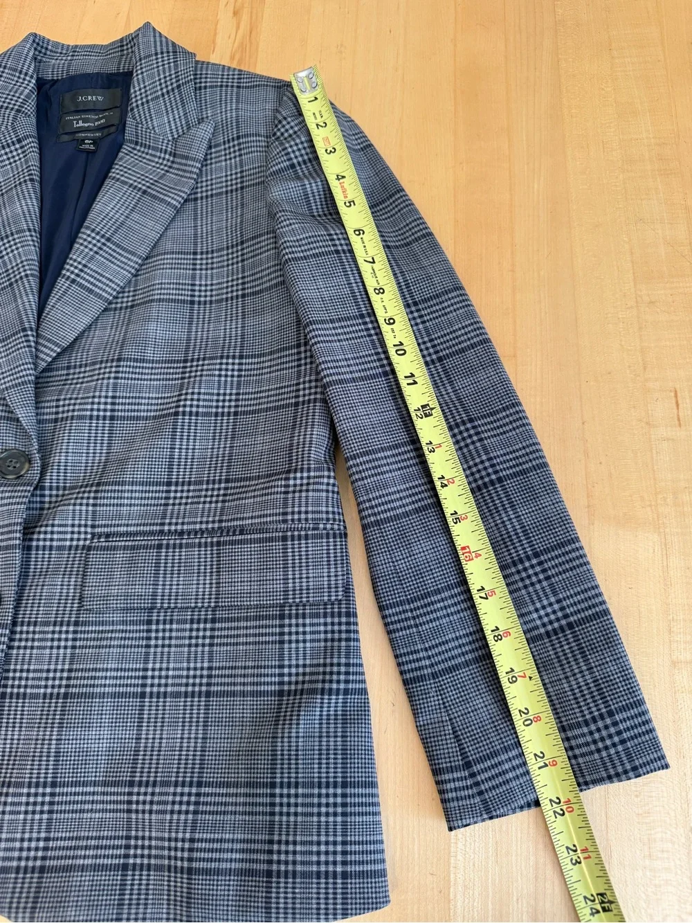 J. Crew Sommerset Blazer Grey Plaid Italian Wool Jacket 6P *EUC*